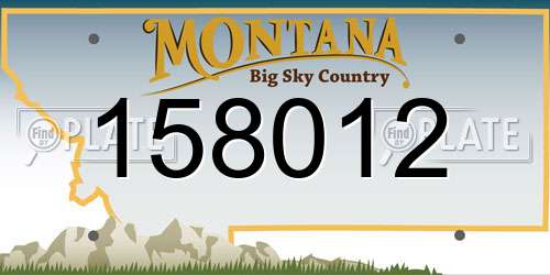 158012 Montana License Plate