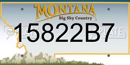 15822B7 Montana License Plate