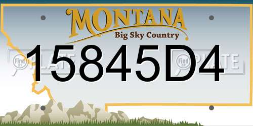 15845D4 Montana License Plate