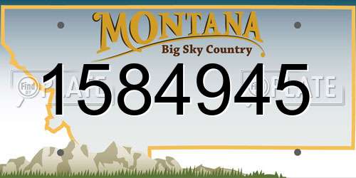 1584945 Montana License Plate