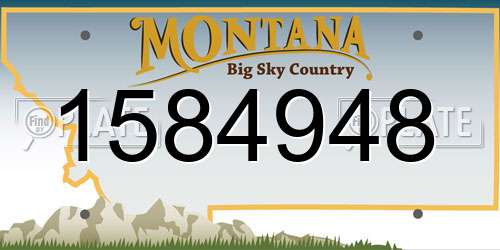 1584948 Montana License Plate