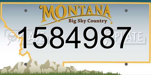 1584987 Montana License Plate