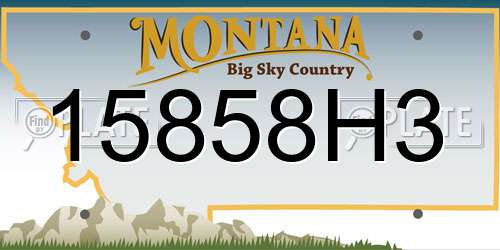 15858H3 Montana License Plate