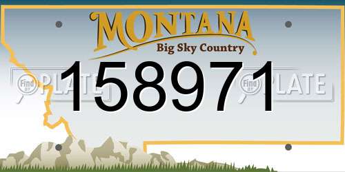 158971 Montana License Plate