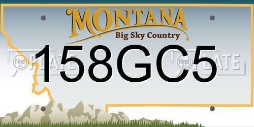 158GC5 Montana License Plate