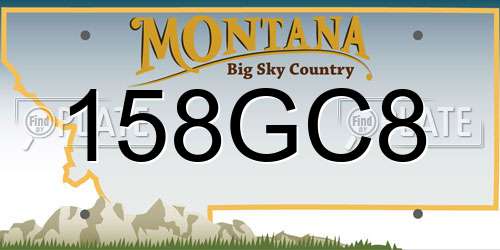 158GC8 Montana License Plate