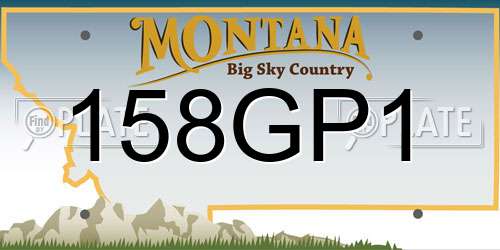 158GP1 Montana License Plate