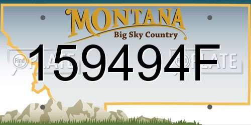 159494F Montana License Plate