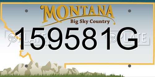 159581G Montana License Plate