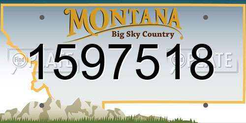 1597518 Montana License Plate