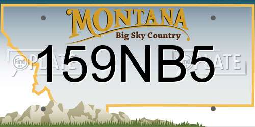 159NB5 Montana License Plate