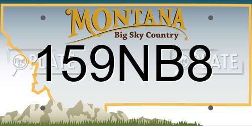 159NB8 Montana License Plate