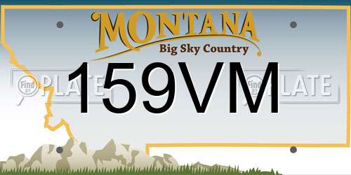 159VM Montana License Plate