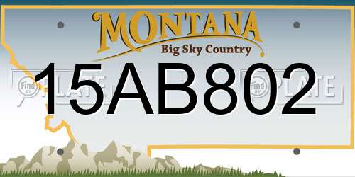15AB802 Montana License Plate