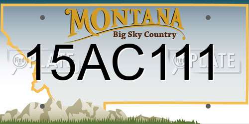 15AC111 Montana License Plate