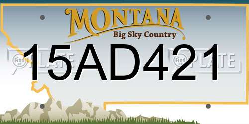15AD421 Montana License Plate