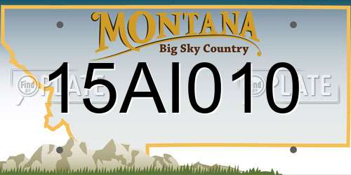 15AI010 Montana License Plate