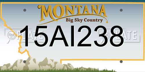 15AI238 Montana License Plate