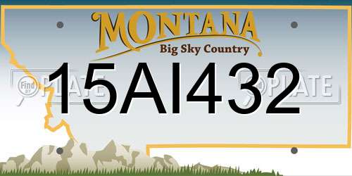 15AI432 Montana License Plate