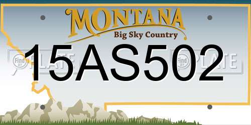 15AS502 Montana License Plate