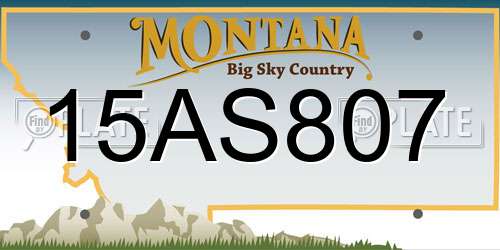 15AS807 Montana License Plate