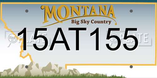 15AT155 Montana License Plate