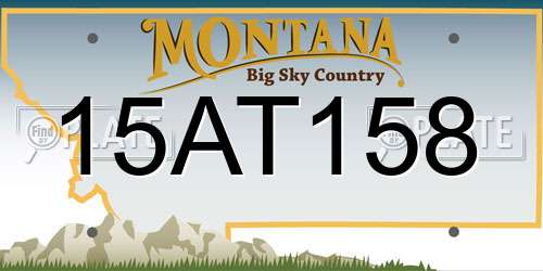 15AT158 Montana License Plate