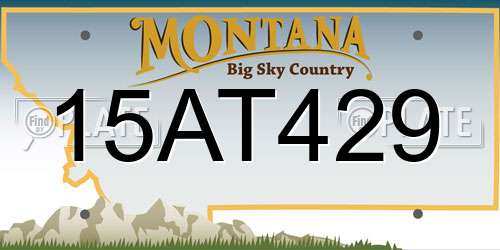 15AT429 Montana License Plate