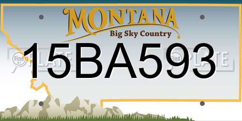 15BA593 Montana License Plate