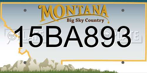 15BA893 Montana License Plate