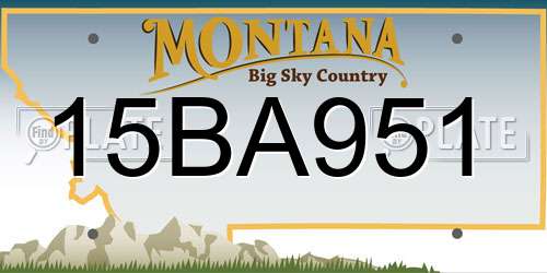 15BA951 Montana License Plate