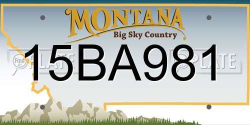 15BA981 Montana License Plate