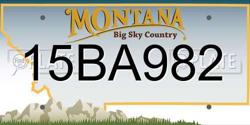 15BA982 Montana License Plate