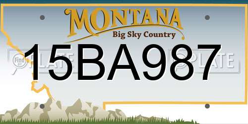 15BA987 Montana License Plate