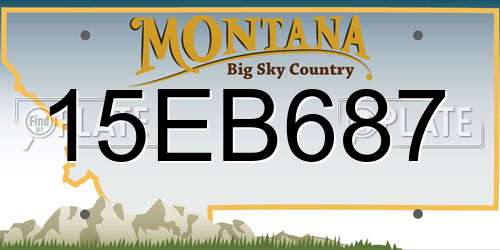 15EB687 Montana License Plate