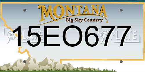 15EO677 Montana License Plate