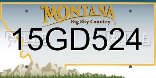 15GD524 Montana License Plate