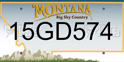 15GD574 Montana License Plate