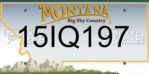 15IQ197 Montana License Plate