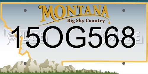 15OG568 Montana License Plate