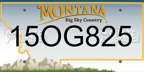 15OG825 Montana License Plate