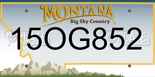 15OG852 Montana License Plate