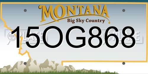 15OG868 Montana License Plate
