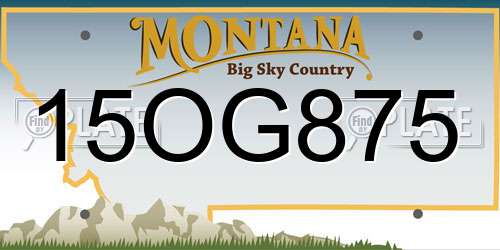 15OG875 Montana License Plate