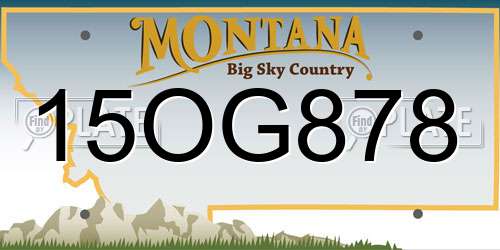 15OG878 Montana License Plate