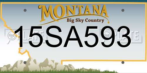 15SA593 Montana License Plate