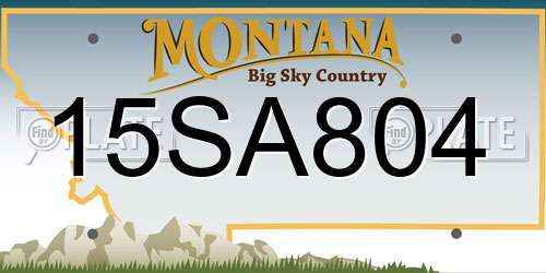 15SA804 Montana License Plate