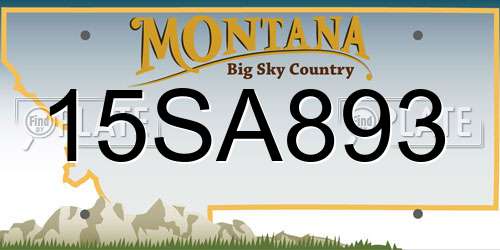 15SA893 Montana License Plate