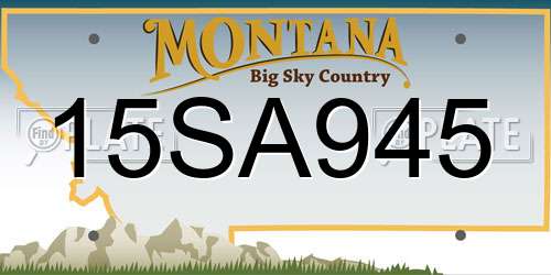 15SA945 Montana License Plate