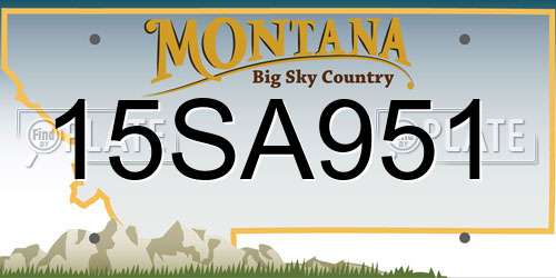 15SA951 Montana License Plate
